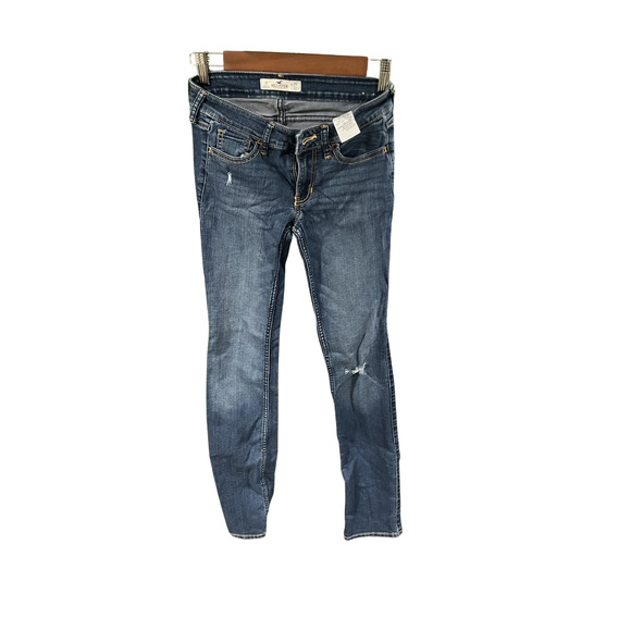 Hollister Denim - Hollister Skinny Fit Distress Ripped Denim Jeans Medium Wash Size W25 L32